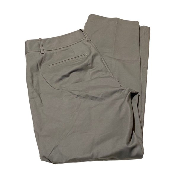 Eddie Bauer Womens 12 Mercer Fit Chino Pants Gray Flat Front Stretch Career - Picture 2 of 7